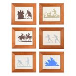 A GROUP OF SIX FRAMED SILHOUETTE PICTURES