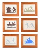 A GROUP OF SIX FRAMED SILHOUETTE PICTURES