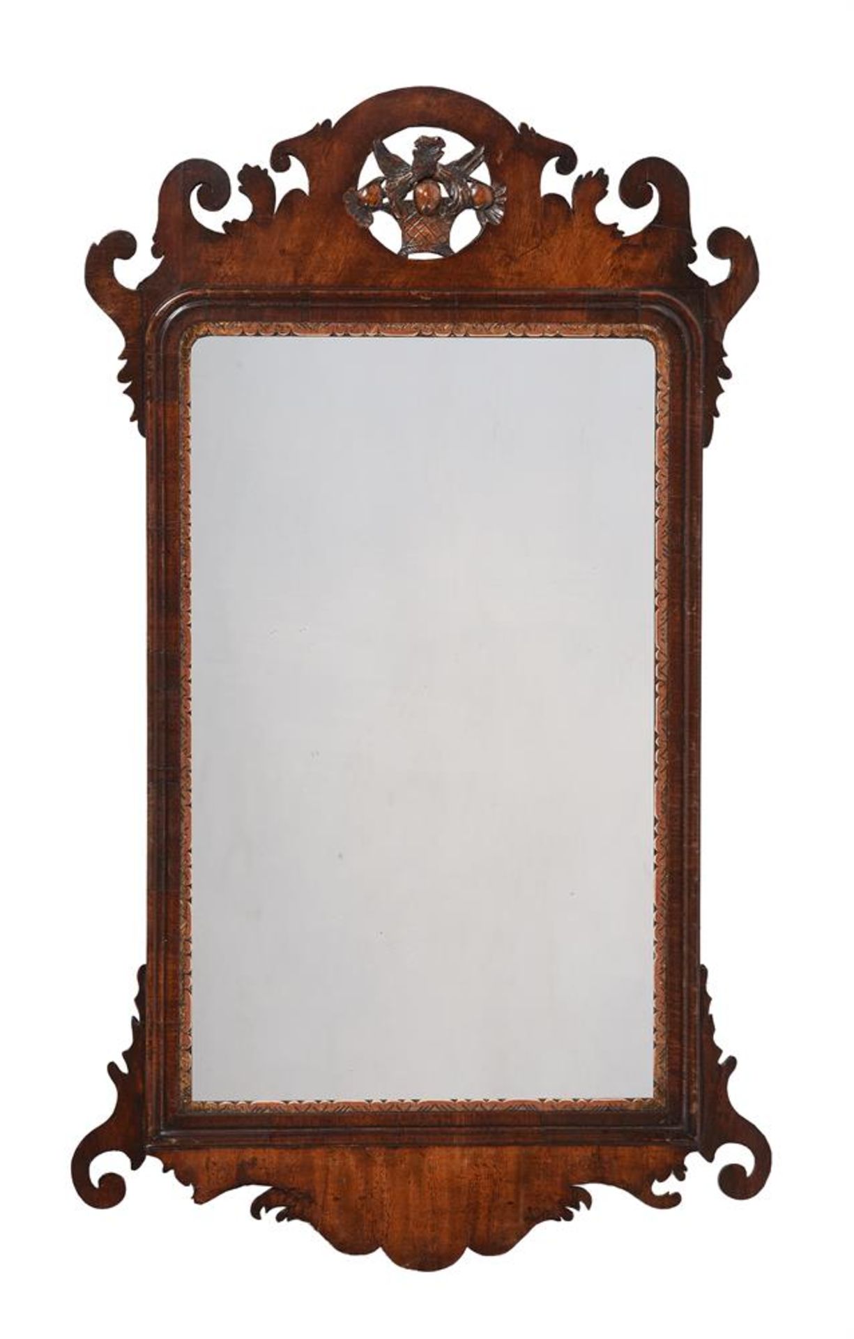 TWO MAHOGANY AND PARCEL GILT FRET WALL MIRRORS - Image 2 of 2