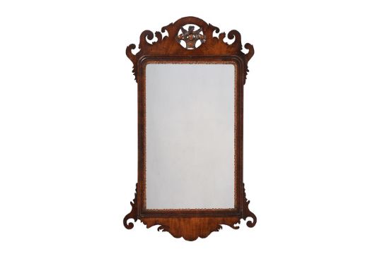 TWO MAHOGANY AND PARCEL GILT FRET WALL MIRRORS - Image 2 of 2