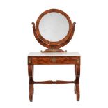 AN EMPIRE MAHOGANY, MARBLE AND ORMOLU MOUNTED DRESSING TABLE