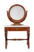 AN EMPIRE MAHOGANY, MARBLE AND ORMOLU MOUNTED DRESSING TABLE