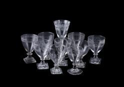 A GROUP OF TEN DRINKING GLASSES