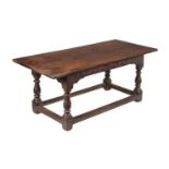 AN OAK REFECTORY TABLE IN 17TH CENTURY STYLE