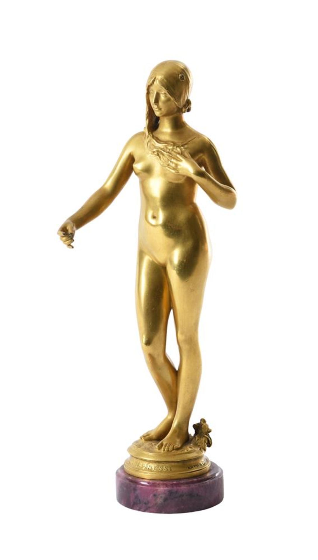 ANTONIN CARLES, A GILT METAL FIGURE OF A WOMAN 'LA JEUNESSE'