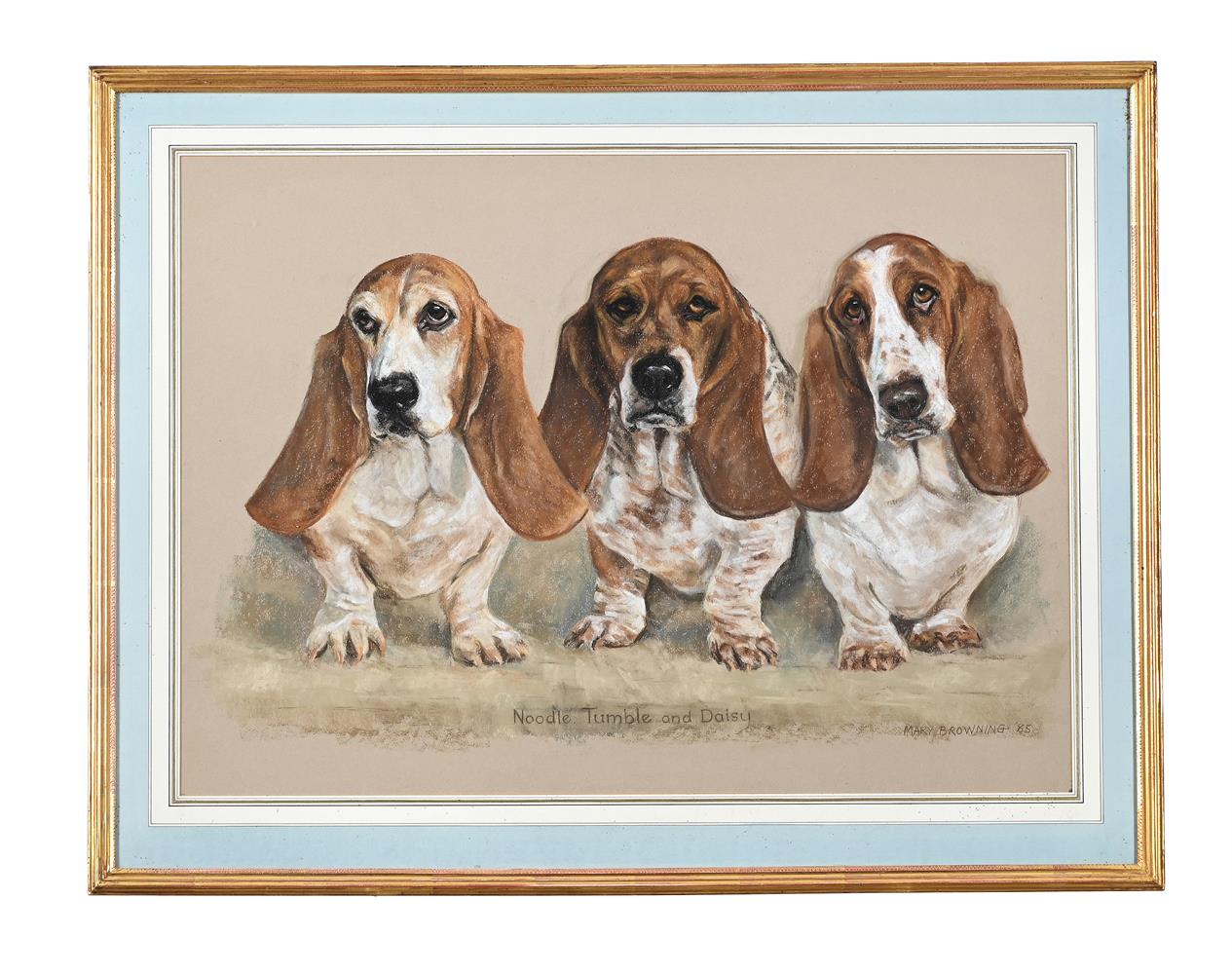 MARY BROWNING (BRITISH 20TH CENTURY), PORTRAIT OF A BASSET HOUND AND TWO OTHER WORKS (3) - Image 3 of 7