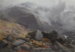 JAMES JACKSON CURNOCK (BRITISH 1839-1891/2), SHEEP IN A MOUNTAIN LANDSCAPE