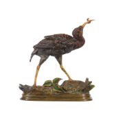 AFTER PAUL-EDOUARD DELABRIERRE (1829 – 1912), A COLD PAINTED BRONZE MODEL OF AN IBIS