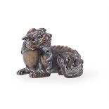 A CHINESE BRONZE PAPER WEIGHT OF QILIN