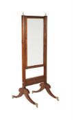 A VICTORIAN MAHOGANY CHEVAL MIRROR