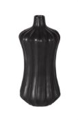 A JONATHAN ADLER MODERN BLACK GLAZED CERAMIC VASE