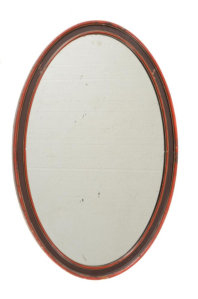 A PAIR OF PAINTED OVAL WALL MIRRORS - Image 3 of 6