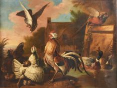 FOLLOWER OF MARMADUKE CRADDOCK, CHICKENS AND GAME BEING ATTACKED BY A BIRD OF PREY