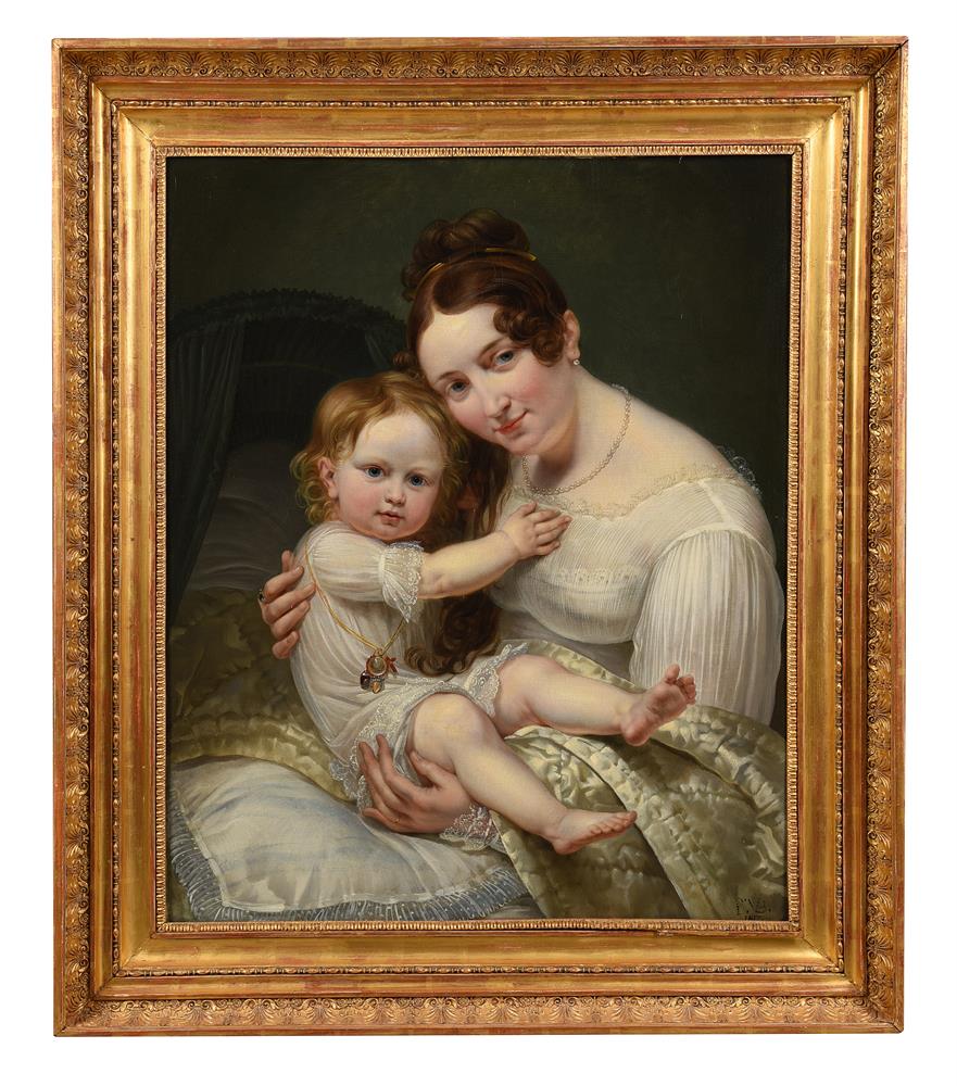 FRENCH SCHOOL (CIRCA 1817), PORTRAIT OF A MOTHER AND CHILD - Image 2 of 3