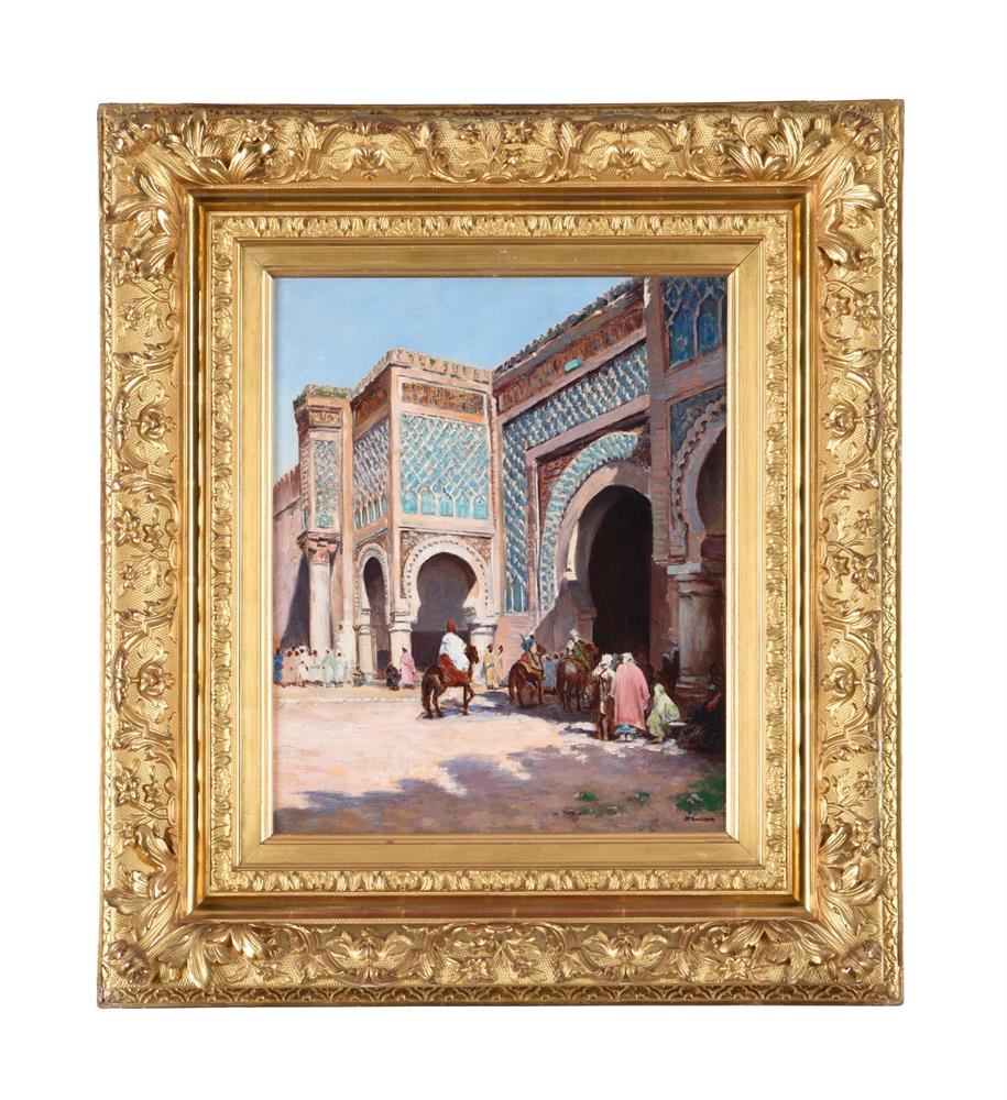 JOSEPH FELIX BOUCHOR (FRENCH 1853-1937), FIGURES IN AN ORIENTAL COURTYARD - Image 2 of 4