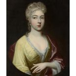 ENGLISH SCHOOL (EARLY 18TH CENTURY), PORTRAIT OF A LADY WEARING A YELLOW SILK DRESS