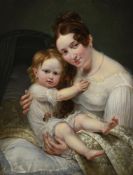 FRENCH SCHOOL (CIRCA 1817), PORTRAIT OF A MOTHER AND CHILD