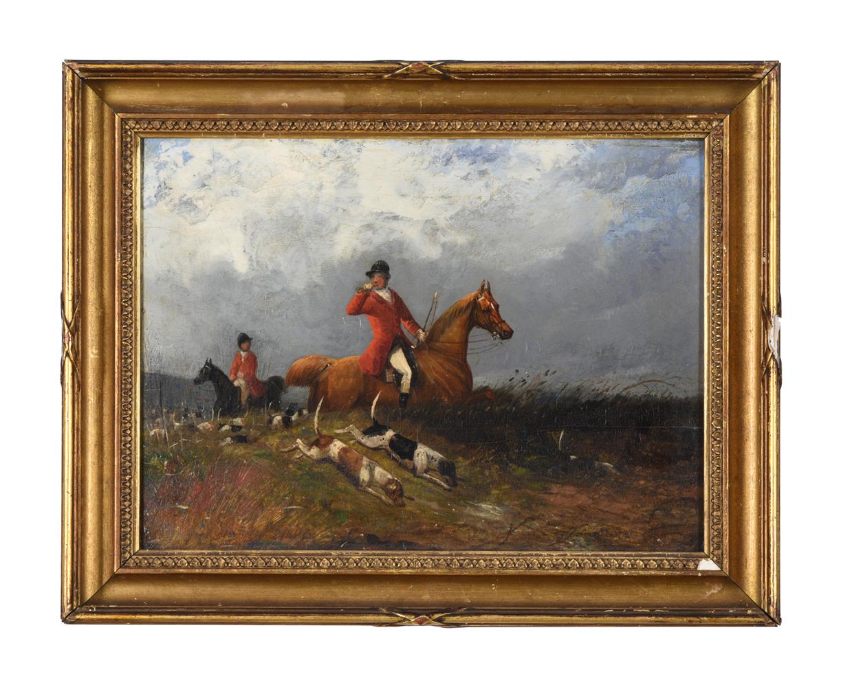 FOLLOWER OF RICHARD BARRETT DAVIS (BRITISH 1782-1854), A HUNTSMAN AND HOUNDS - Image 2 of 3