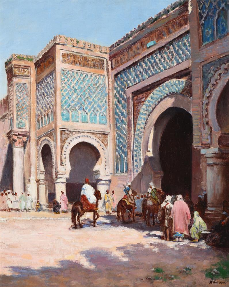 JOSEPH FELIX BOUCHOR (FRENCH 1853-1937), FIGURES IN AN ORIENTAL COURTYARD