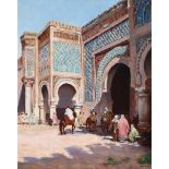 JOSEPH FELIX BOUCHOR (FRENCH 1853-1937), FIGURES IN AN ORIENTAL COURTYARD