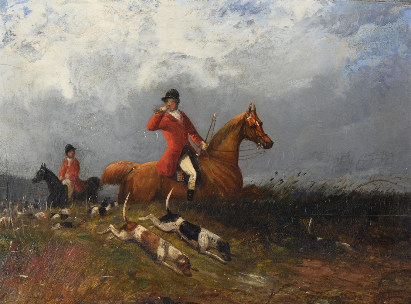 FOLLOWER OF RICHARD BARRETT DAVIS (BRITISH 1782-1854), A HUNTSMAN AND HOUNDS