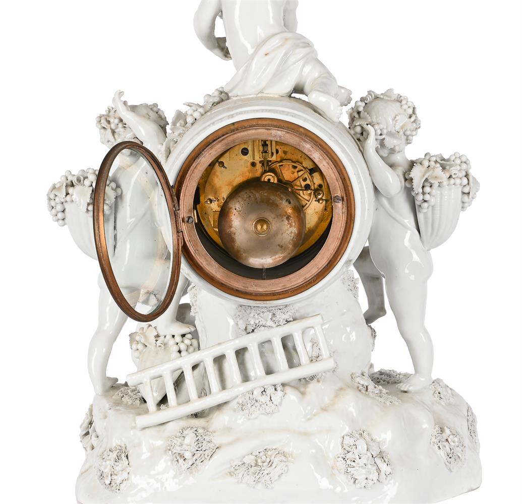 A FRENCH NAPOLEAN III CONTINENTAL PORCELAIN-CASED FIGURAL MANTEL CLOCK - Image 2 of 2