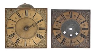 A THIRTY-HOUR LONGCASE CLOCK MOVEMENT AND AN ELEVEN-INCH DIAL