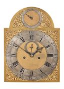 A GEORGE III EIGHT-DAY LONGCASE CLOCK MOVEMENT AND DIAL