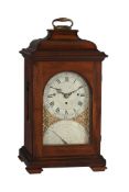 A FINE GEORGE III MAHOGANY QUARTER CHIMING TABLE CLOCK IN THE MANNER OF HENRY HINDLEY