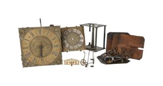 A THIRTY-HOUR LONGCASE CLOCK MOVEMENT AND A NINE-AND-THREE-QUARTER-INCH DIAL