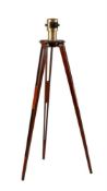 A BRASS-CASED REFLECTING PRISM ON MAHOGANY TRIPOD STAND