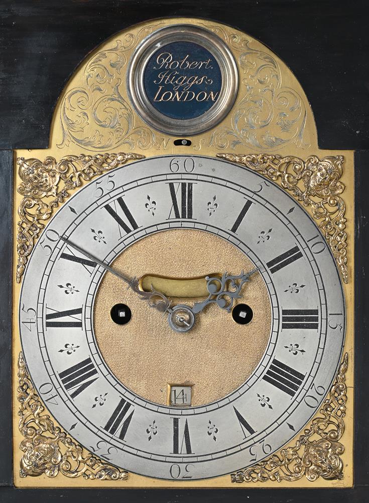 A FINE GEORGE II BRASS MOUNTED EBONISED TABLE CLOCK WITH PULL-QUARTER REPEAT ON SIX BELLS - Image 2 of 5