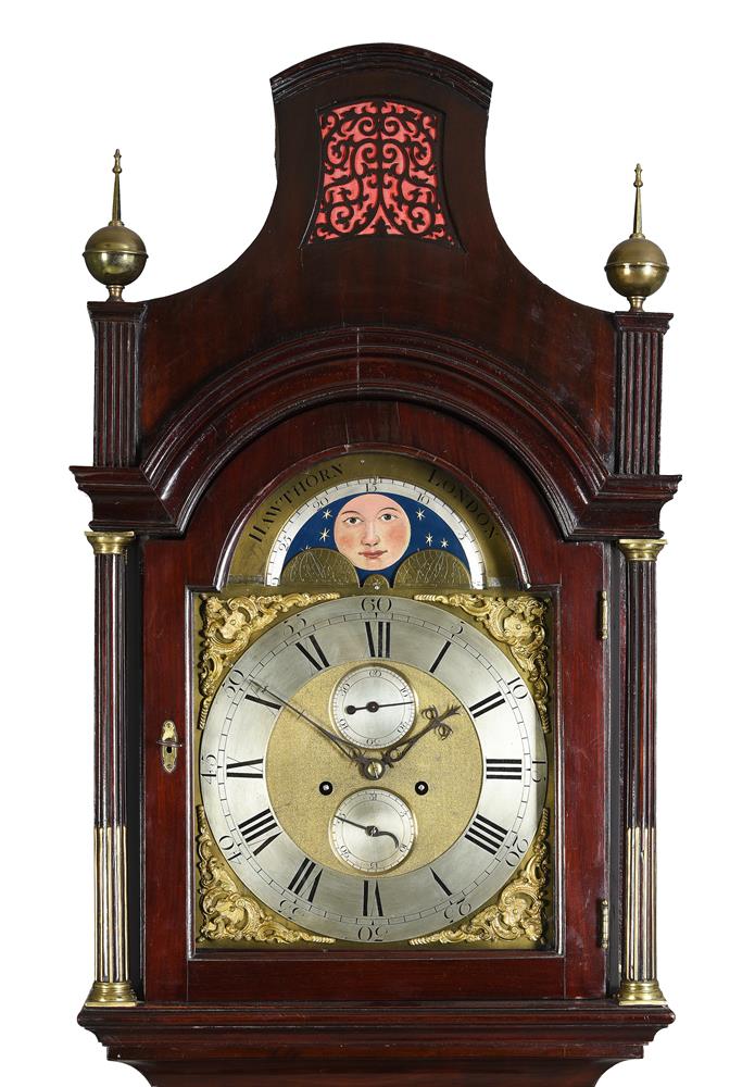 A GEORGE III MAHOGANY EIGHT-DAY LONGCASE CLOCK WITH MOONPHASE - Image 2 of 5