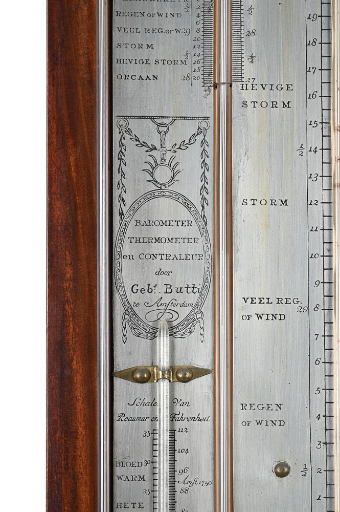 A DUTCH INLAID MAHOGANY MERCURY CONTRA-BAROMETER - Image 4 of 4