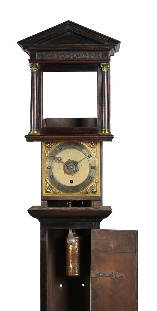 A FINE EBONISED ARCHITECTURAL MINIATURE LONGCASE TIMEPIECE WITH EARLY TIC-TAC ESCAPEMENT AND ALARM - Image 2 of 6