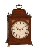 A GEORGE III BRASS MOUNTED MAHOGANY QUARTER-STRIKING TABLE CLOCK WITH CONCENTRIC CALENDAR