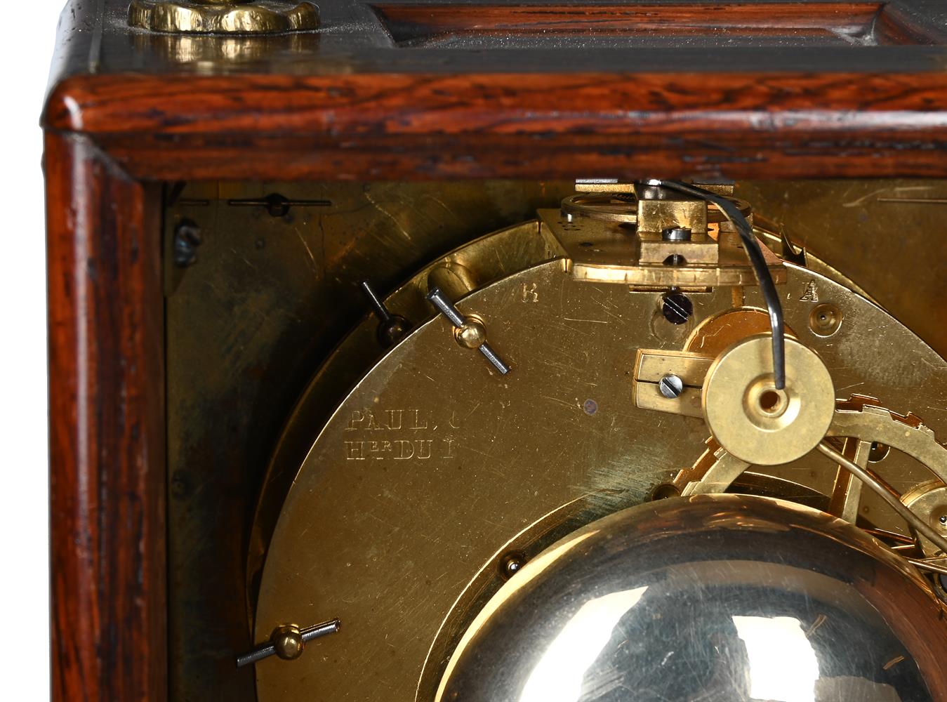 Y A FRENCH BRASS INLAID ROSEWOOD CARRIAGE CLOCK - Image 3 of 4