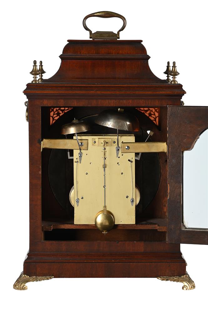 A GEORGE III BRASS MOUNTED MAHOGANY QUARTER-STRIKING TABLE CLOCK WITH CONCENTRIC CALENDAR - Image 2 of 2