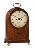 A REGENCY INLAID MAHOGANY BRACKET CLOCK