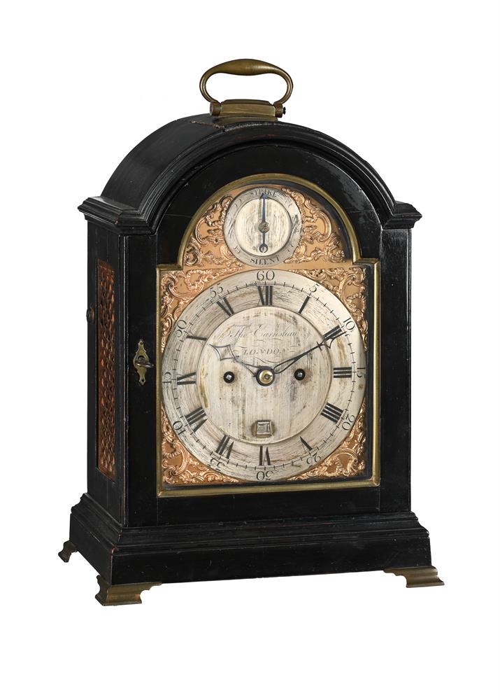 A GEORGE III EBONISED TABLE CLOCK WITH TRIP-HOUR REPEAT