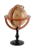 A FRENCH LOUIS PHILIPPE EIGHT-AND-A-HALF INCH TERRESTRIAL LIBRARY TABLE GLOBE