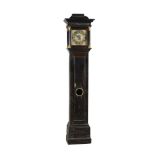 A QUEEN ANNE EBONISED THIRTY-HOUR LONGCASE CLOCK WITH ALARM