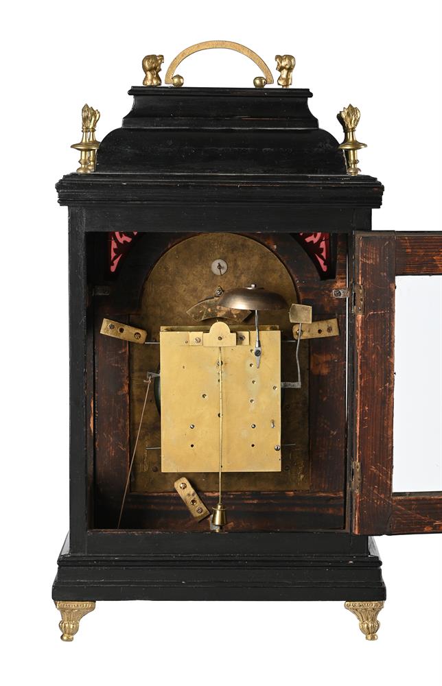 AN AUSTRIAN EBONISED SMALL TABLE CLOCK WITH CONCENTRIC CALENDAR AND TRIP-HOUR REPEAT - Image 2 of 2