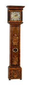 Y A FINE WILLIAM AND MARY OYSTER OLIVEWOOD AND FLORAL MARQUETRY EIGHT-DAY LONGCASE CLOCK