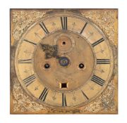 A WILLIAM AND MARY EIGHT-DAY LONGCASE CLOCK MOVEMENT WITH ELEVEN-INCH DIAL