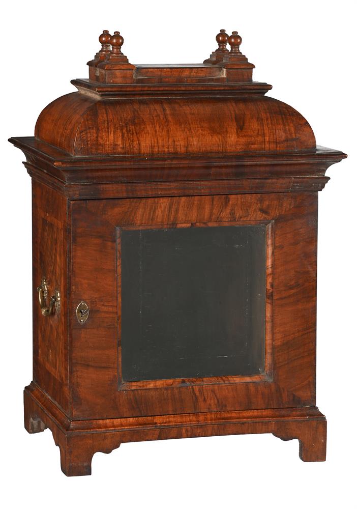 AN UNUSUAL GEORGE I WALNUT OUTER DISPLAY CASE FOR A TABLE CLOCK