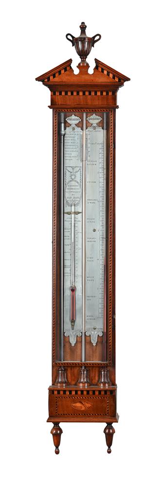 A DUTCH INLAID MAHOGANY MERCURY CONTRA-BAROMETER