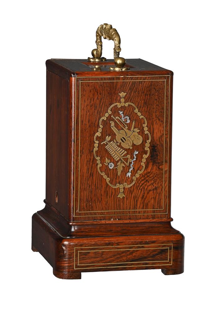 Y A FRENCH BRASS INLAID ROSEWOOD CARRIAGE CLOCK - Image 4 of 4