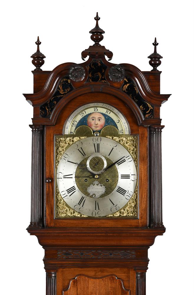 A GEORGE III MAHOGANY EIGHT-DAY LONGCASE CLOCK WITH CONCENTIC CALENDAR AND MOONPHASE - Image 2 of 6