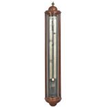 Y A FINE VICTORIAN OXIDISED BRASS FORTIN-TYPE MERCURY FORECASTING BAROMETER